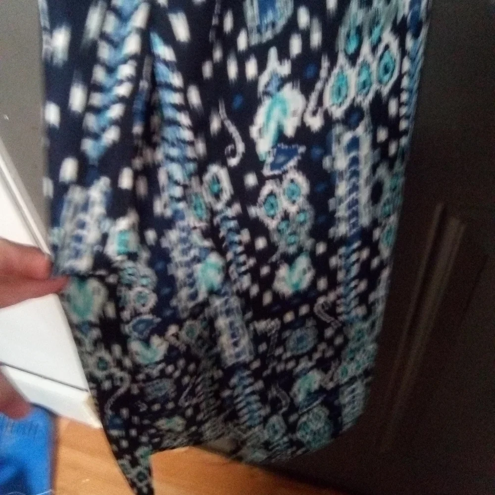 RENUAR ladies blue print sundress. Size 38.